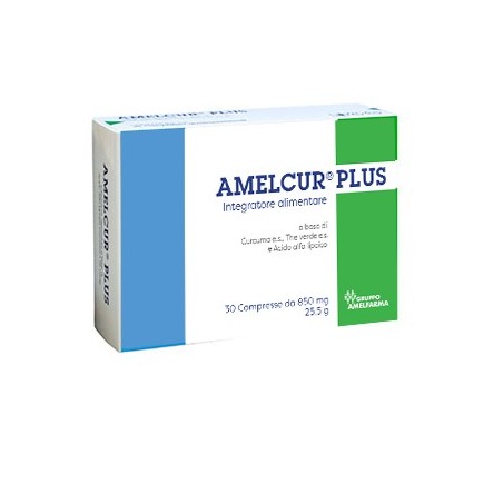 Amelcur Plus integratore antiossidante con curcuma e te verde 30 compresse Amelcur Plus integratore antiossidante con curcuma e te verde 30 compresse