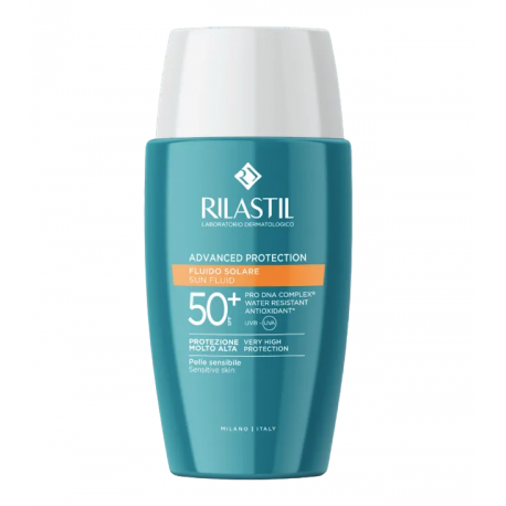 Rilastil Sun Advaced Protection - Fluido solare viso leggero SPF50+ senza microplastiche 50 ml