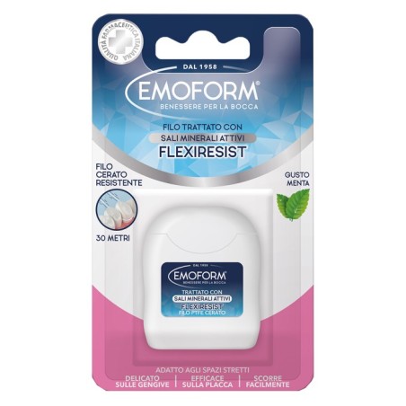 Emoform Flexiresist Filo interdentale super resistente gusto menta 30 m Emoform Flexiresist Filo interdentale super resistente gusto menta 30 m