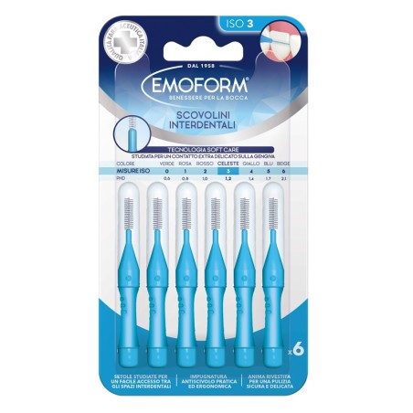 Emoform Scovolino per igiene spazi tra i denti Iso 3 Celeste 6 pezzi Emoform Scovolino per igiene spazi tra i denti Iso 3 Celeste 6 pezzi