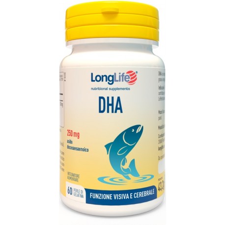 LongLife DHA 250 mg integratore per funzione cerebrale e visiva 60 perle