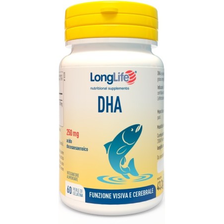 LongLife DHA 250 mg integratore per funzione cerebrale e visiva 60 perle LongLife DHA 250 mg integratore per funzione cerebrale e visiva 60 perle
