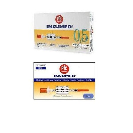 Pikdare Siringa Per Insulina Pic Insumed 0,3 Ml 100 Ui Spazio Zero Ago 30 Gauge 8 Mm 3 Sacchetti Da 10 Pezzi Pikdare Siringa Per Insulina Pic Insumed 0,3 Ml 100 Ui Spazio Zero Ago 30 Gauge 8 Mm 3 Sacchetti Da 10 Pezzi