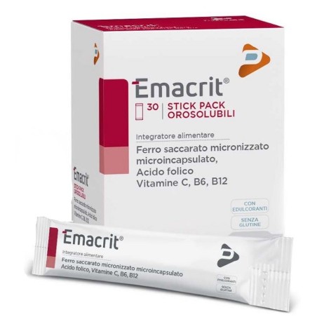 Emacrit 30 stick pack - Integratore di ferro e vitamine Emacrit 30 stick pack - Integratore di ferro e vitamine