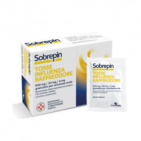 Sobrepin Tosse Influenza Raffreddore 650 mg/ 20 mg/ 4 mg granulato per soluzione orale 10 buste