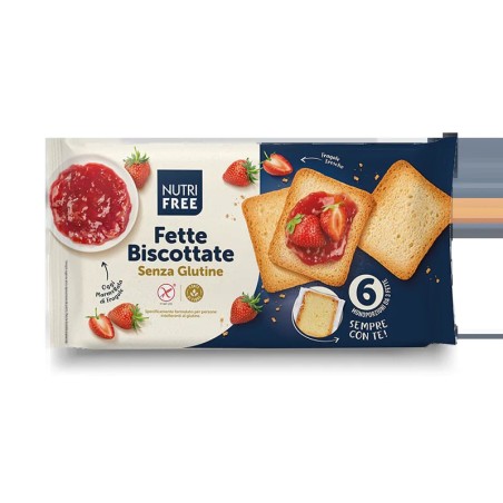 Nutrifree Fette Biscottate Senza Glutine e Lattosio multipack da 6 monoporzioni 225 g Nutrifree Fette Biscottate Senza Glutine e Lattosio multipack da 6 monoporzioni 225 g