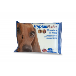 Iryplus Pocket 20 salviette umidificate per la pulizia degli occhi di cane e gatto 20 pezzi