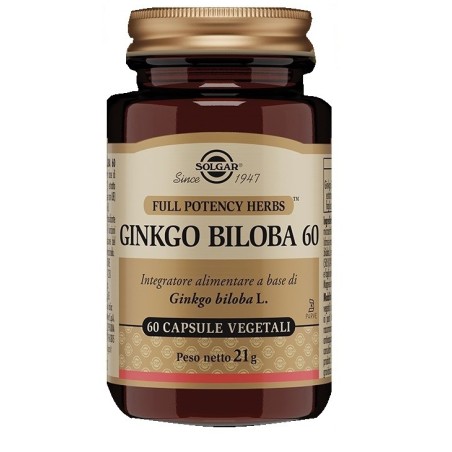Solgar Ginkgo Biloba 60 - Integratore alimentare a base di ginkgo biloba 60 capsule Solgar Ginkgo Biloba 60 - Integratore alimentare a base di ginkgo biloba 60 capsule