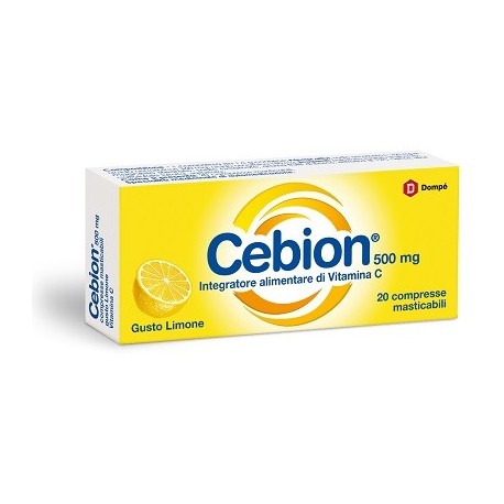 Cebion Integratore di Vitamina C Gusto Limone 20 Compresse Masticabili