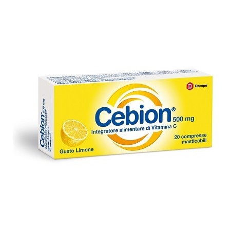 Cebion Integratore di Vitamina C Gusto Limone 20 Compresse Masticabili Cebion Integratore di Vitamina C Gusto Limone 20 Compresse Masticabili