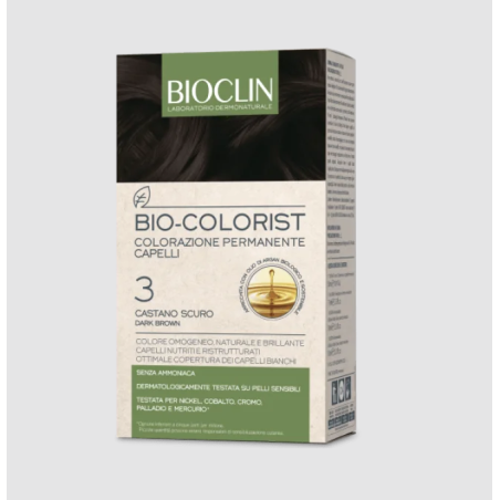 Bioclin Bio Colorist 3 - Castano Scuro tinta per capelli con Argan BIO Bioclin Bio Colorist 3 - Castano Scuro tinta per capelli con Argan BIO