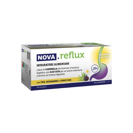 Nova Reflux integratore digestivo lenitivo emolliente per sollievo allo stomaco 20 stick pack