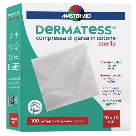 Dermatess Compressa in garza di cotone sterile 10 x 10 cm 100 veli