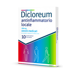 Confezione da 10 cerotti medicati di Dicloreum antinfiammatorio locale 180 mg 