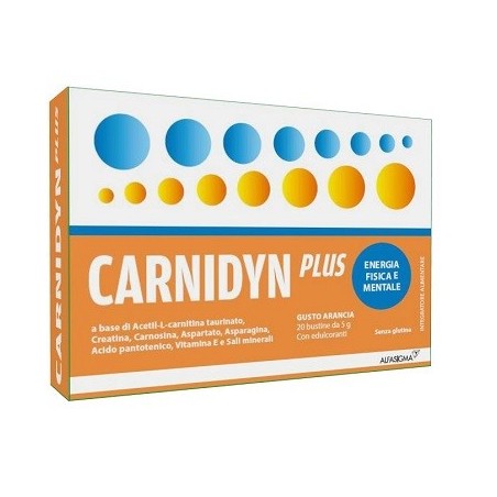 Carnidyn Plus integratore alimentare ricostituente per sport 20 bustine Carnidyn Plus integratore alimentare ricostituente per sport 20 bustine