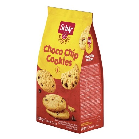 Dr. Schär Choco Chip Cookies Biscotti senza glutine con gocce di cioccolato 200 g Dr. Schär Choco Chip Cookies Biscotti senza glutine con gocce di cioccolato 200 g