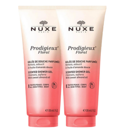 Nuxe Prodigieux Floral Gel doccia delicato al profumo floreale DUO PACK 200 ml + 200 ml Nuxe Prodigieux Floral Gel doccia delicato al profumo floreale DUO PACK 200 ml + 200 ml