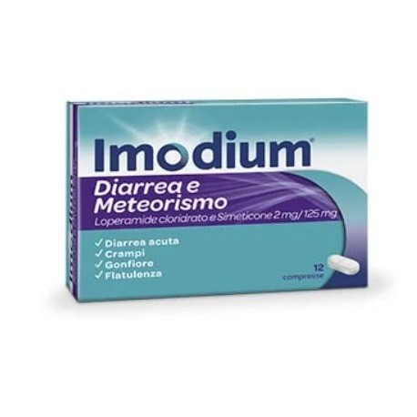 Imodium Diarrea e Meteorismo 2 mg/125 mg 12 compresse