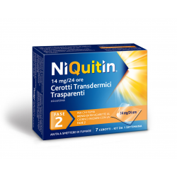 Niquitin 14 mg 24 ore cerotti transdermici trasparenti con nicotina 7 cerotti