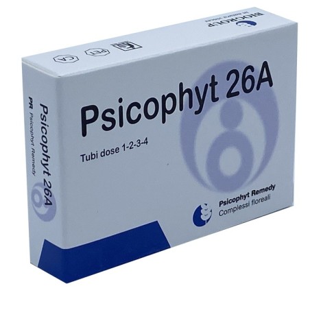 Psicophyt 26 A omeopatico riequilibrante e tonico in situazioni di stress psicofisico 4 tubi da 1,2 g Psicophyt 26 A omeopatico riequilibrante e tonico in situazioni di stress psicofisico 4 tubi da 1,2 g