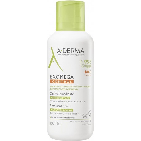 A-Derma Exomega Control Crema Emolliente "Anti-Grattage" per Pelle Secca con Prurito 400ml