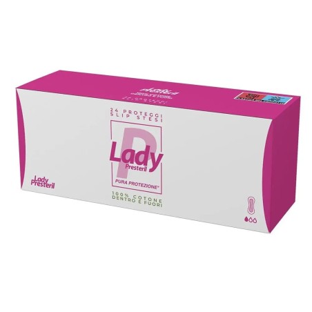 Lady Presteril Proteggi Slip 100% Cotone Biodegradabile 24 Pezzi Stesi Lady Presteril Proteggi Slip 100% Cotone Biodegradabile 24 Pezzi Stesi