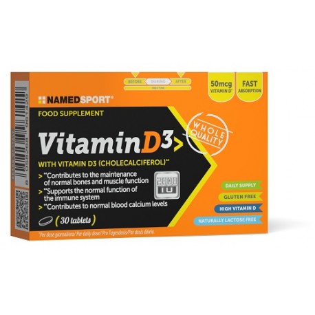 Namedsport Vitamin D3 integratore per benessere di ossa e muscoli 30 compresse