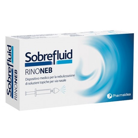 Sobrefluid Rinoneb Dispositivo nebulizzatore + siringa Luer Lock da 50 ml + Agocannula per igiene nasale