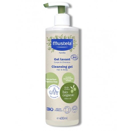 Mustela Gel detergente corpo e capelli BIO senza profumo 400 ml
