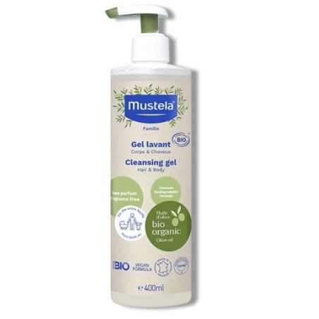 Mustela Gel detergente corpo e capelli BIO senza profumo 400 ml Mustela Gel detergente corpo e capelli BIO senza profumo 400 ml