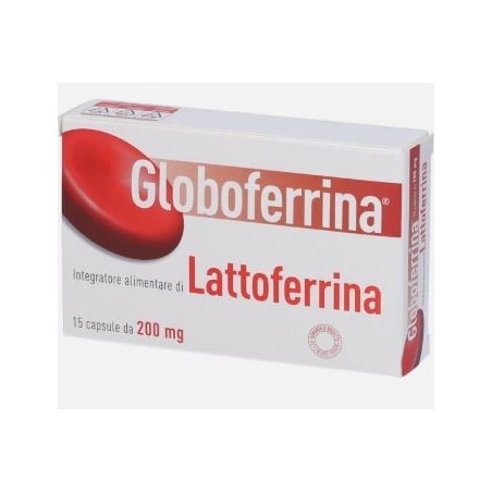 Alfasigma Globoferrina integratore con lattoferrina per sistema immunitario 15 capsule Alfasigma Globoferrina integratore con lattoferrina per sistema immunitario 15 capsule