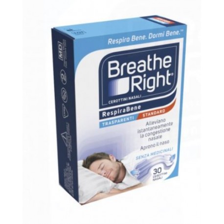 Breathe Right cerotti nasali trasparenti per russamento e respirazione 30 pezzi