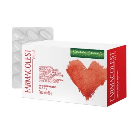 Farmacolest Plus integratore per colesterolo con coenzima Q10 e monacolina 60 compresse Farmacolest Plus integratore per colesterolo con coenzima Q10 e monacolina 60 compresse