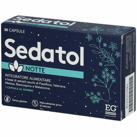 Sedatol Notte Integratore per Sonno e Rilassamento con Melatonina 30 capsule