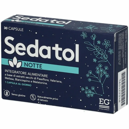 Sedatol Notte Integratore per Sonno e Rilassamento con Melatonina 30 capsule Sedatol Notte Integratore per Sonno e Rilassamento con Melatonina 30 capsule