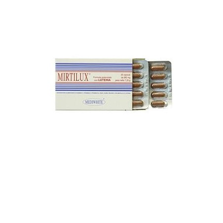 Mediwhite Mirtilux integratore per difese immunitarie dell'organismo 20 capsule Mediwhite Mirtilux integratore per difese immunitarie dell'organismo 20 capsule