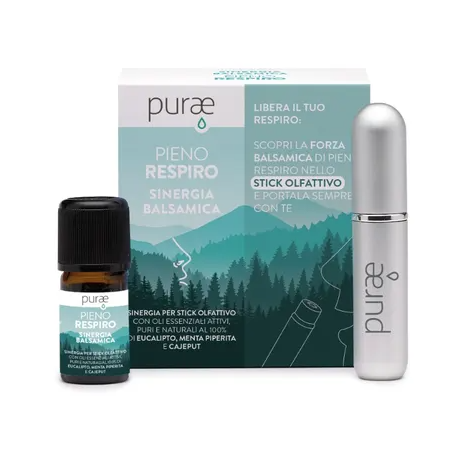 PURAE KIT SINERGIA BALSAMICA PER INALAZIONE CON STICK OLFATTIVO PIENO RESPIRO 5 ML PURAE KIT SINERGIA BALSAMICA PER INALAZIONE CON STICK OLFATTIVO PIENO RESPIRO 5 ML