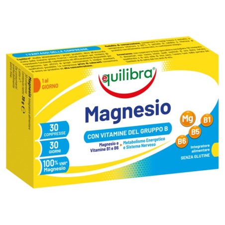 Equilibra Magnesio con vitamine del gruppo B integratore per le ossa 30 compresse Equilibra Magnesio con vitamine del gruppo B integratore per le ossa 30 compresse