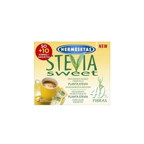 SteviaSweet Hermesetas Dolcificante a Base di Stevia 50 + 10 Bustine