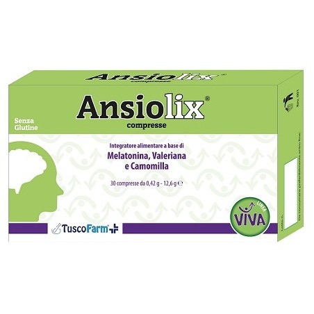 Tuscopharm Ansiolix integratore per stress e sonno 30 compresse Tuscopharm Ansiolix integratore per stress e sonno 30 compresse