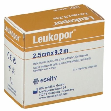 Leukopor Cerotto in TNT ipoallergenico bianco con dispenser 2,50 x 920 cm Leukopor Cerotto in TNT ipoallergenico bianco con dispenser 2,50 x 920 cm
