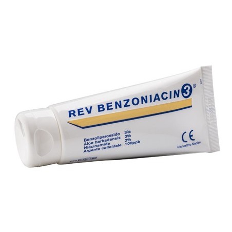 Rev Benzoniacin 3 Crema trattamento topico dell’acne lieve e moderata 100 ml Rev Benzoniacin 3 Crema trattamento topico dell’acne lieve e moderata 100 ml