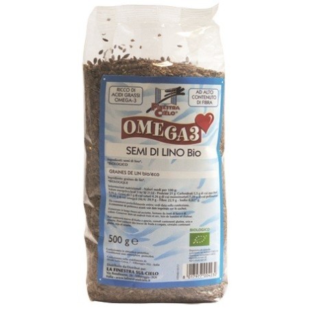 Biotobio Omega3 Semi di Lino Bio ad alto contenuto di fibre per arricchire piatti e impasti 500 g Biotobio Omega3 Semi di Lino Bio ad alto contenuto di fibre per arricchire piatti e impasti 500 g