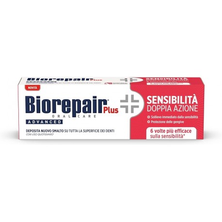 Biorepair Plus Advanced Sensibilità Doppia Azione dentifricio per denti sensibili 75 ml