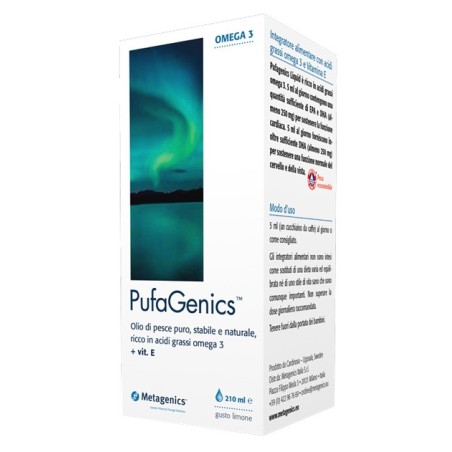 Pufagenics Liquid gusto limone acidi grassi omega-3 210 ml Pufagenics Liquid gusto limone acidi grassi omega-3 210 ml
