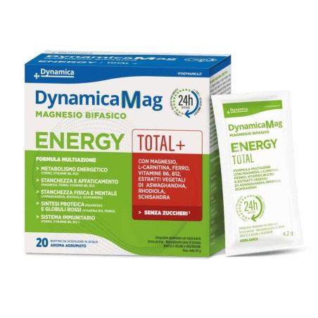 Dynamicamag Energy Total+ Integratore con Magnesio ed Estratti vegetali 24 bustine Dynamicamag Energy Total+ Integratore con Magnesio ed Estratti vegetali 24 bustine