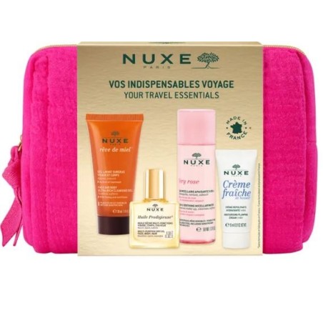 Nuxe Vos Indispensables Voyage pochette con routine viso e corpo travel size Nuxe Vos Indispensables Voyage pochette con routine viso e corpo travel size