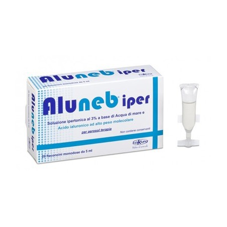 Aluneb Iper soluzione salina ipertonica al 3% per igiene nasale 20 flaconcini monodose da 5 ml Aluneb Iper soluzione salina ipertonica al 3% per igiene nasale 20 flaconcini monodose da 5 ml