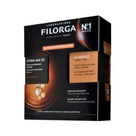Filorga Routine Prevenzione Rughe Hydra-AOX siero + UV Bronze crema viso SPF50+ Filorga Routine Prevenzione Rughe Hydra-AOX siero + UV Bronze crema viso SPF50+
