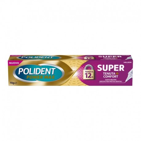 Polident Max Super Tenuta + Comfort Adesivo per Protesi Dentali 70g